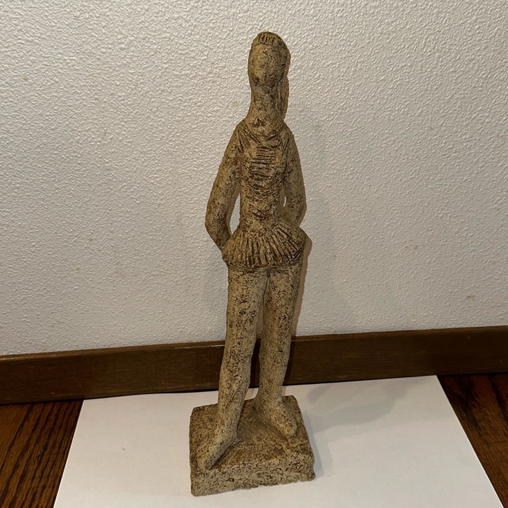 HANDMADE Clay BALLERINA Dancer Statue/Figurine 11”